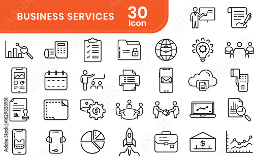 Set of Public Services related icons editable stroke. Minimalist thin linear web icon set. Line icons related to public utilities. Gas, electricity, water, heating.
