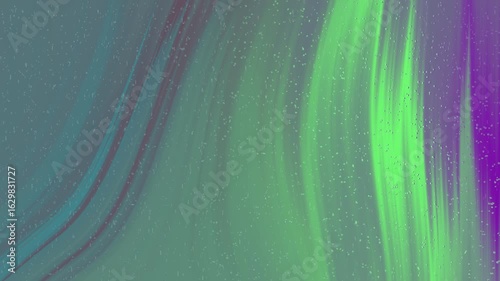 Vibrant Abstract Swirling Green Purple Teal Liquid Flowing Background with Glittering Particles