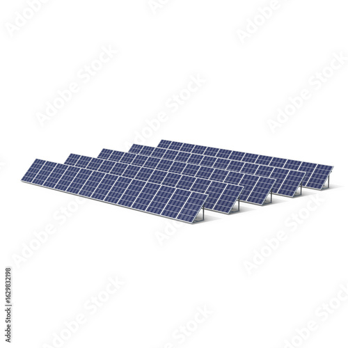 Solar Panel Array Isolated on Transparent Background