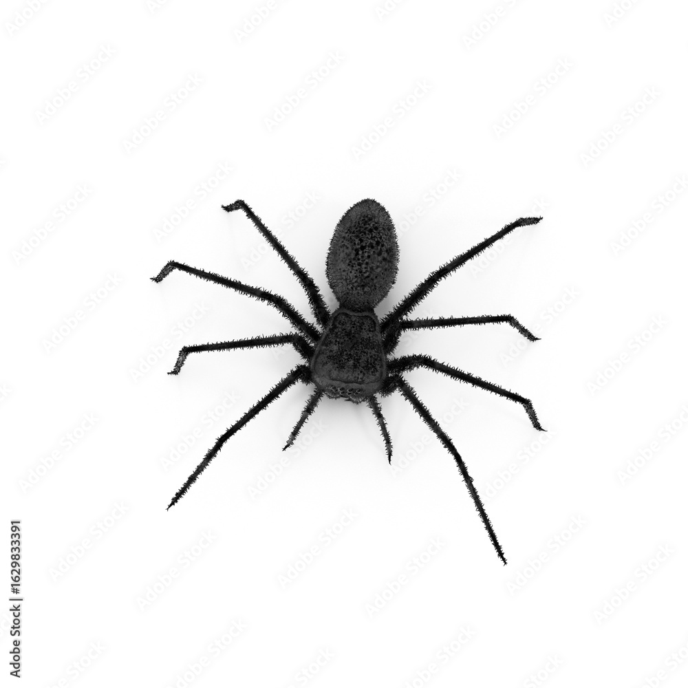 Fototapeta premium Black Spider Isolated on Transparent Background