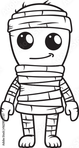 Standing Mummy Wrapped in Bandages Vector Black Logo Silhouette Standing Mummy in Full Bandage Wrap Vector Black Logo Icon