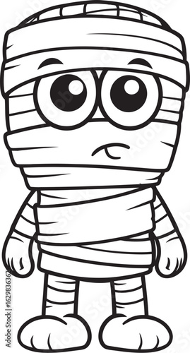 Vector Icon of Standing Mummy Covered in Bandages Standing Mummy Wrapped in Layers Vector Black Logo Icon