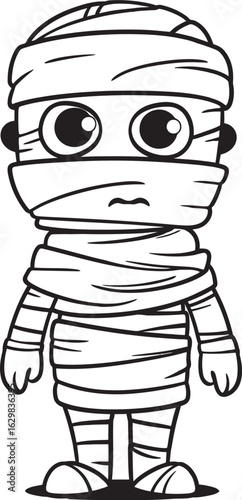 Black Vector Logo of Standing Mummy Wrapped in Bandages Standing Mummy Wrapped in Bandages Vector Black Icon Design