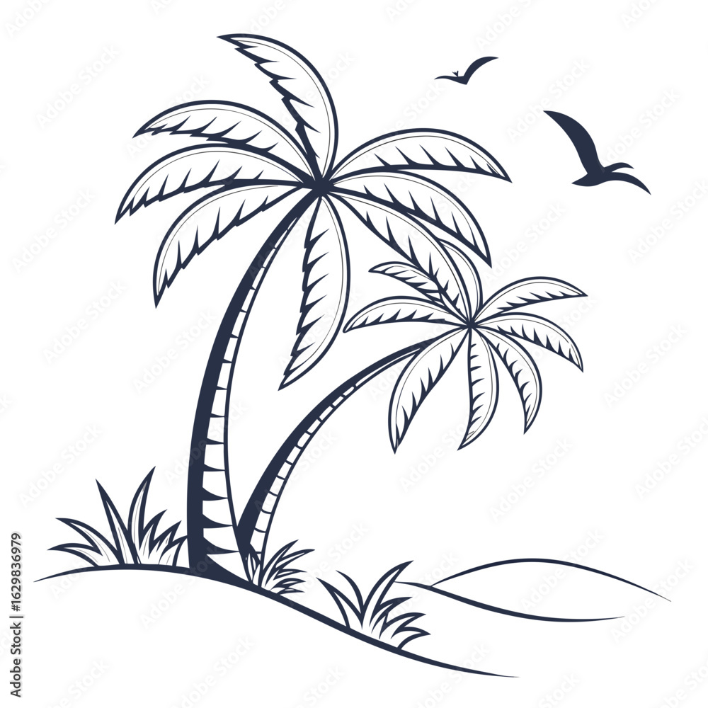 Obraz premium palm tree silhouette