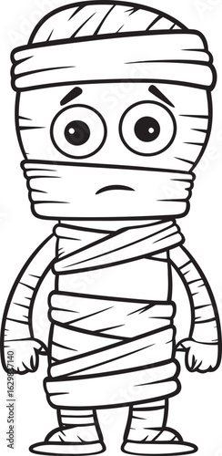 Standing Mummy Wrapped in Bandages Vector Black Icon Design Black Vector Logo of Standing Mummy Wrapped in Cloth Bandages