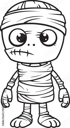 Standing Mummy Wrapped in Cloth Bandages Vector Black Icon Black Vector Logo of Standing Mummy Wrapped Tightly in Bandages