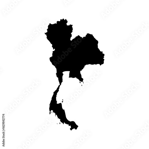 Thailand vector map for travel and design presentation. Thailand silhouette map. Minimalist and clean geographic map of thai