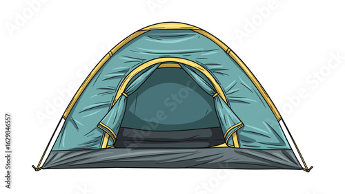 Colorful Camping Tent Illustration for Outdoor Adventure and Recreational Activities