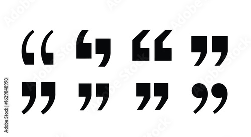 Vector illustration of illustration of quotation marks icons isolated on white background