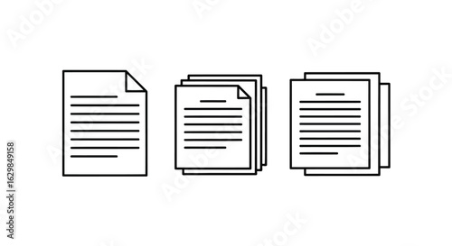 Vector illustration of illustration of stack of documents isolated on white background