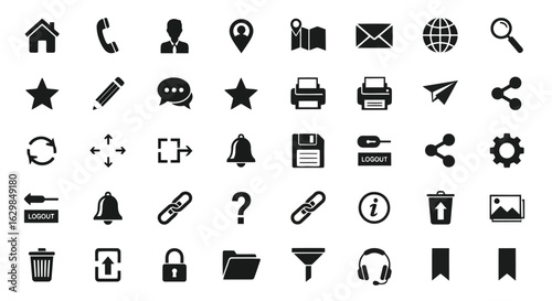 Vector illustration of illustration of assortment of common web and application icons