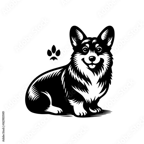 Happy pembroke welsh corgi dog isolated on white background