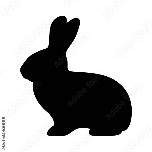 Black rabbit silhouette vector illustration for easter designs and animal clip art projects needs