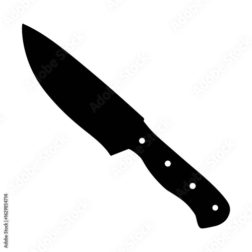 Chef knife illustration: professional kitchen knife for cooking, cutting, and food preparation tool