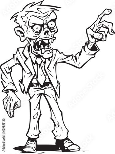 Wallpaper Mural One Hand Pointing Ghoul Silhouette Vector Black Logo Zombie in Upright Pose Pointing Forward Black Vector Icon Torontodigital.ca