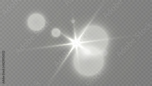 Abstract sun flare, translucent glow with special light effect. Vector blur in glowing glare for web design and illustrations.