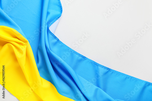 Flag of Ukraine on white ba...