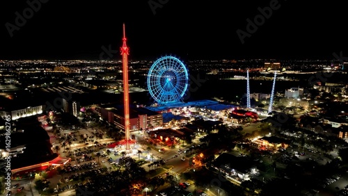 Foto Night Ferris Wheel In Orlando Florida United States
