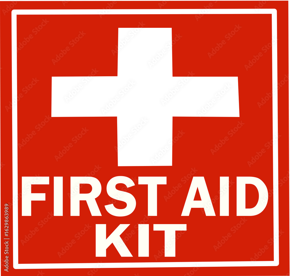 Obraz premium first aid kit medical icon vector stock on white background