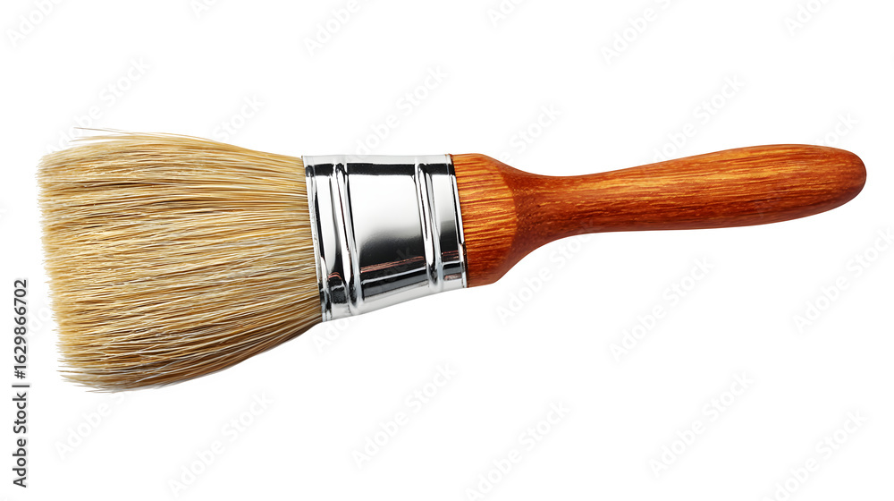 Simple paint brush with bristles, isolated on white Simple paint brush with bristles, isolated on white