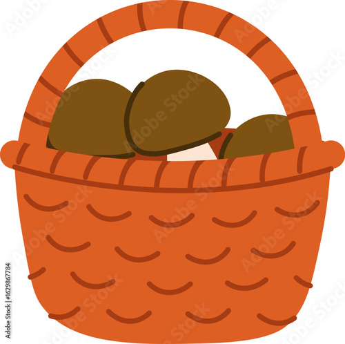 Basket with Mushrooms