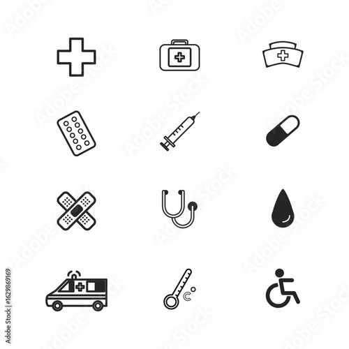 Medical icon bundle set