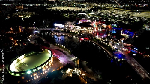 Canvas Print Night Universal Studios In Orlando Florida United States