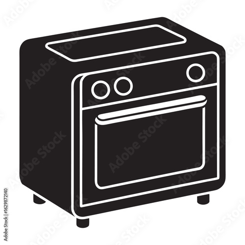 Modern electric oven silhouette icon a clean and simple kitchen appliance illustration