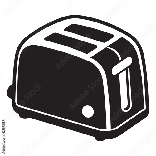 Simple silhouette icon of an electric toaster perfect for kitchen or breakfast themes