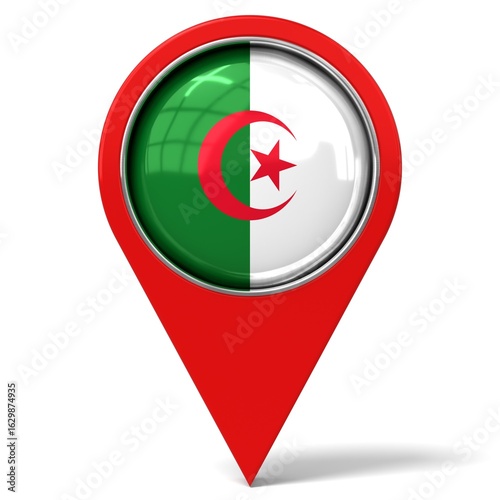 Algeria - location pin with flag - 3D illustration Free Download Algeria - location pin with flag - 3D illustration - GFXLoad