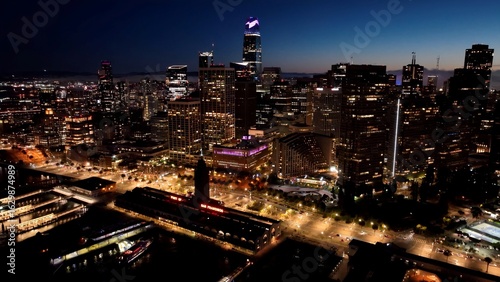 Wallpaper Mural Sunset San Francisco Skyline In San Francisco California United States. Amazing Skysrapers And Traffic On Street Viewed From Above. Building Metropole Skyline Bird View Awesome. Torontodigital.ca