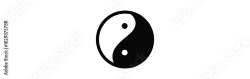 Yin Yang symbol on white background representing Taoist
