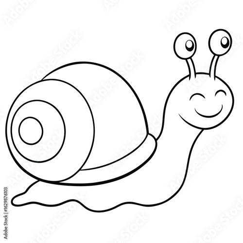 Cartoon snail isolated on white background