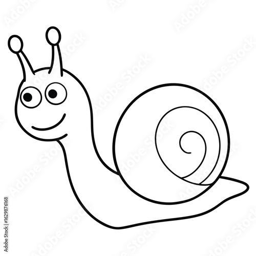 Cartoon snail isolated on white background