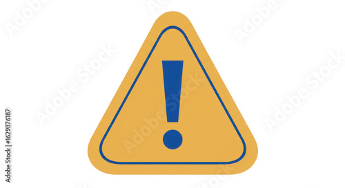 Free Download Yellow warning triangle with blue exclamation mark isolated on transparent background - GFXLoad