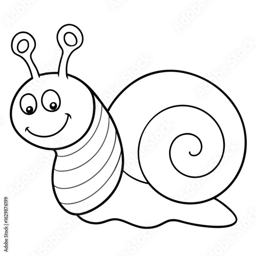 Cartoon snail isolated on white background