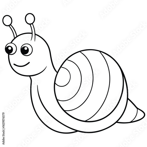 Cartoon snail isolated on white background
