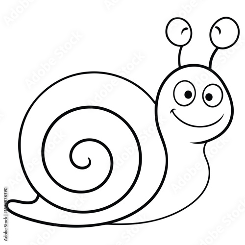 Cartoon snail isolated on white background
