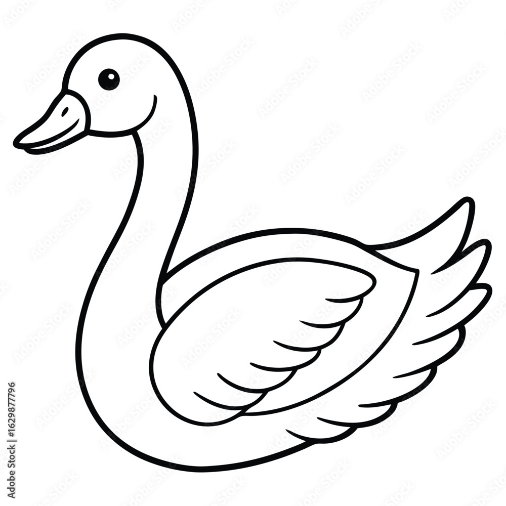 Fototapeta premium Cartoon duck illustration isolated on white background