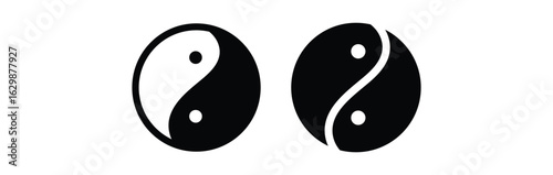 Yin Yang symbol on white background representing Taoist