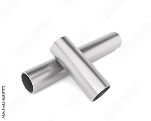 Industry pipes, Metal steel construction, Steel galvanized and stainless. 3D rendering