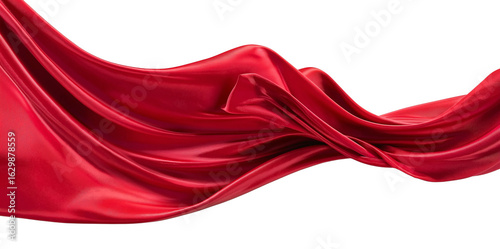 floating elegant red fabric transparent background, png