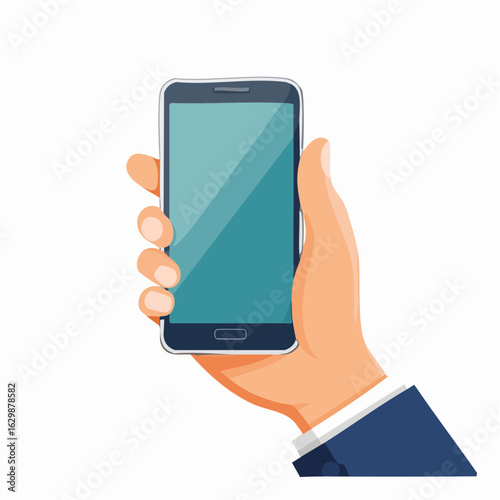 スマホを持つ手のシンプルな背景透過ベクター素材