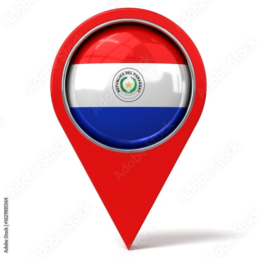 Paraguay - location pin with flag - 3D illustration Free Download Paraguay - location pin with flag - 3D illustration - GFXLoad