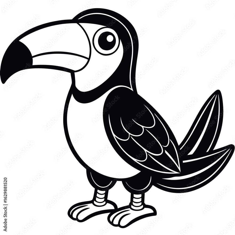 Fototapeta premium Cartoon toucan isolated on white background