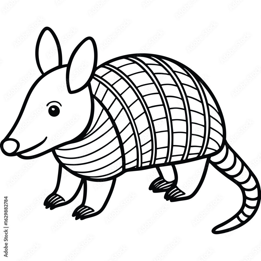 Fototapeta premium Cute armadillo cartoon illustration isolated on white background
