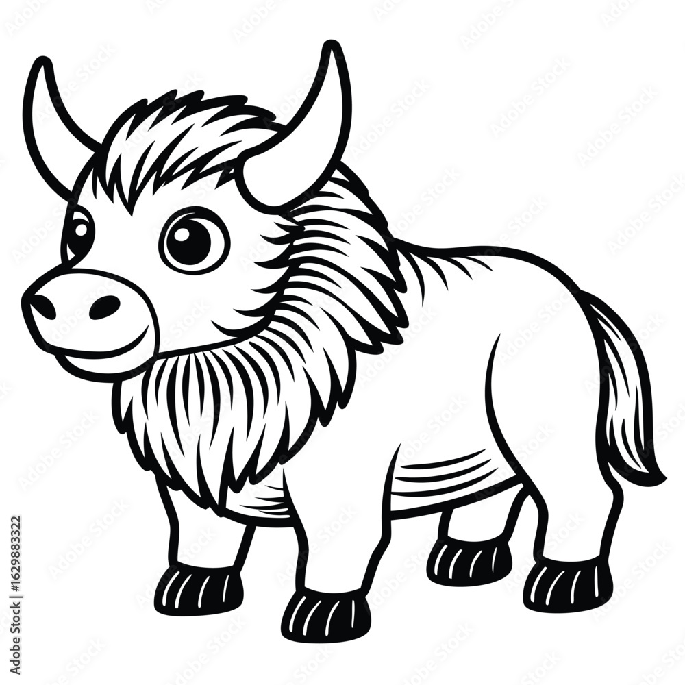 Fototapeta premium Cartoon bison isolated on white background illustration vector