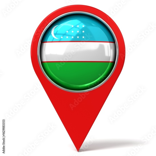 Uzbekistan - location pin with flag - 3D illustration Free Download Uzbekistan - location pin with flag - 3D illustration - GFXLoad