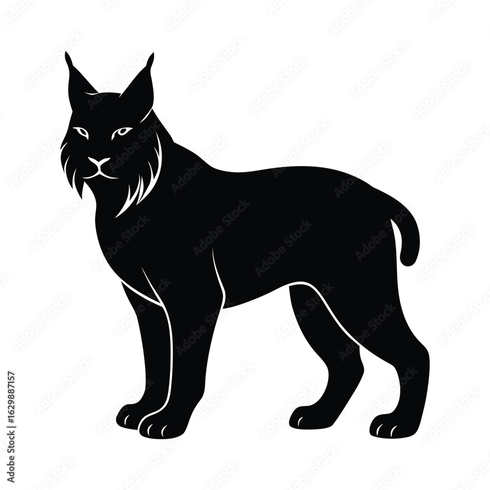 Obraz premium Lynx silhouette vector illustration.