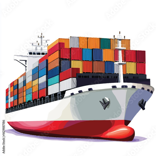 a cargo ship with container